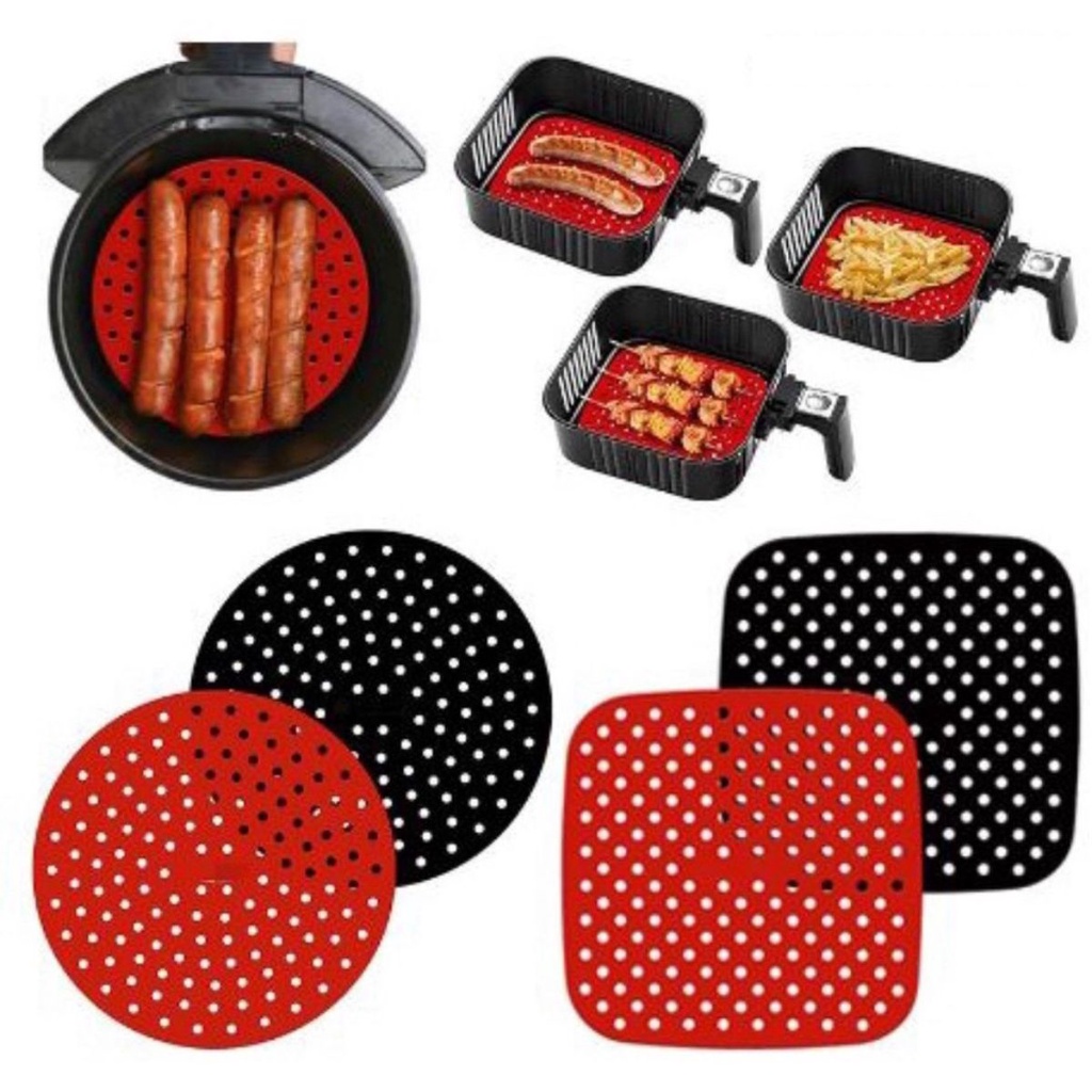 Tapete Protetor De Silicone para Fritadeira elétrica Airfryer Redondo e