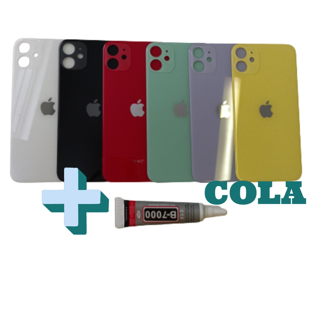 Tampa Traseira Fundo iPhone 11 em Vidro + COLA B7000 15ml (Tampa da bateria)
