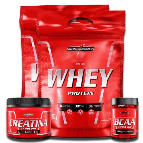 Kit 2x Nutri Whey Protein 907g Refil + Creatina 150g + bcaa 90 Caps – Integralmedica