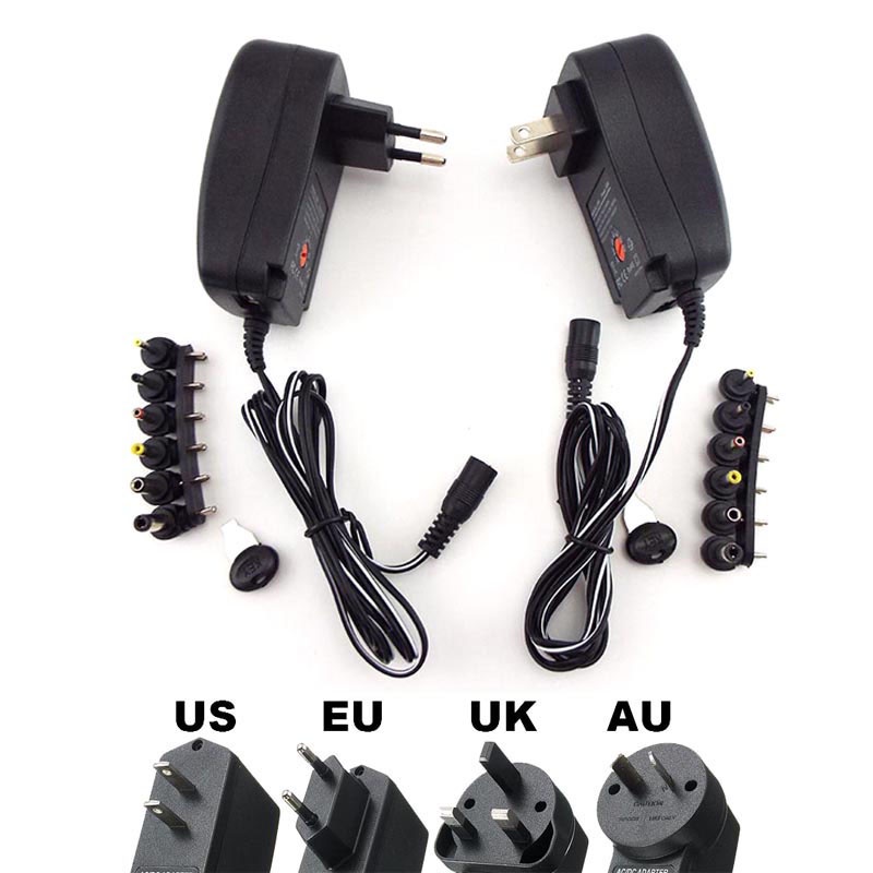 3V 4.5V 5/6/7.5V 9V 12V 2A 2.5A Adaptador AC/DC Fonte De Alimentação Ajustável Carregador De Energia Universal usb Para notebook pc Câmera cctv E BRK1