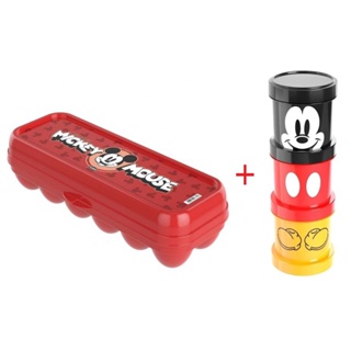Kit Porta Ovos Mickey 12 Ovos Vermelho + 3 Potes empilháveis Mickey Plasútil