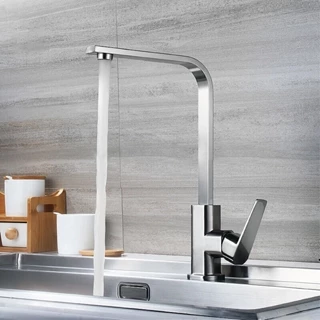 Torneira Bancada Pia De Cozinha Gourmet Escovado Inox Metal Misturador
