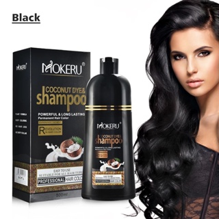 500ML Mokeru Professional Tintura Rápida Profissional Cor Preta Shampoo Para Cabelos Pretos De Longa Duração Orgânico Puro Natural De Coco