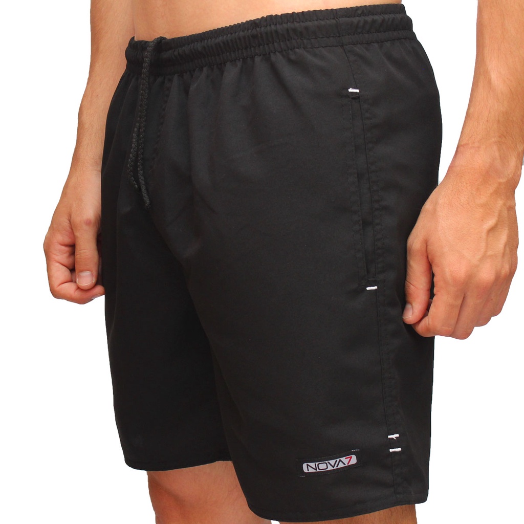 Bermuda Short Calção Tactel Leve Macio Masculina 3 Bolsos Elástico Cordão Piscina Verão Praia