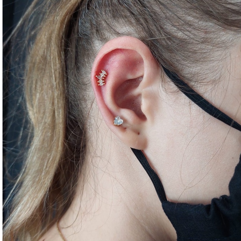 Piercing Orelha Cluster Helix Conch