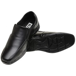 Sapato Social Masculino de Couro Legítimo Bovino Preto ou Marrom de Bico Quadrado e Solado Costurado