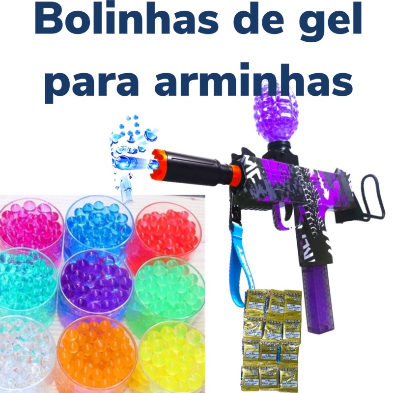 Arminha Brinquedo Atira Bolinhas De Gel Automática + Munição