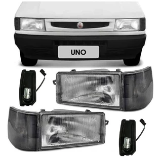 Par Farol Fiat Uno + Piscas Uno Fumê + Soquete 91 92 93 94 95 96 A 99 2000 2001 2002