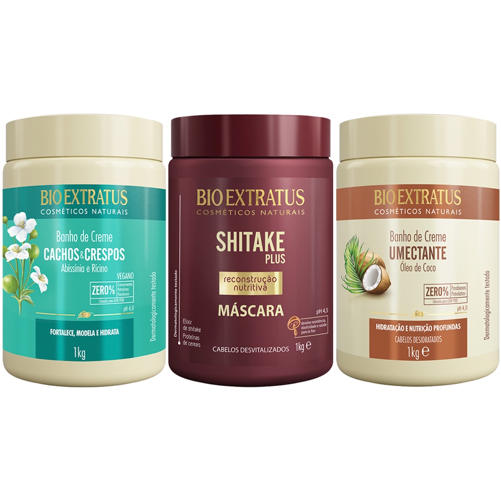 Máscara Bio Extratus Shitake Hidratação Nutrição Plus 1kg