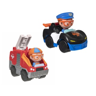 Kit Blippi - Mini Veículos - Carro de Policia + Bombeiro