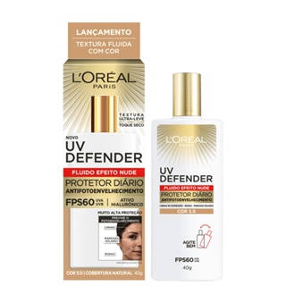 Protetor Solar com Cor L’oréal Paris UV Defender FPS60 3.0 40g