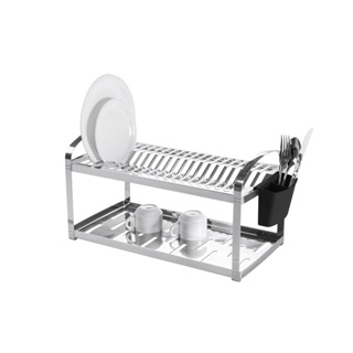 Escorredor de Louça em Aço Inox 20 Pratos, Dois Andares e Escorredor de Talheres Brinox Suprema