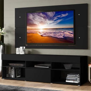 Rack com Painel para TV até 65 Polegadas Madesa Miami 1 Porta - Preto em Oferta na Shopee