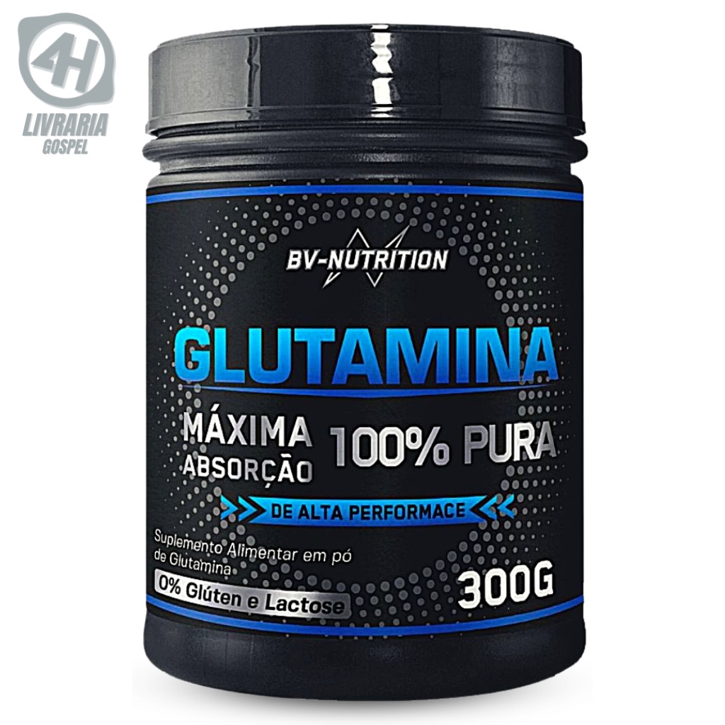 Glutamina em Pó, BV-Nutrition, Alta Performance 100% Pura | 300g ...