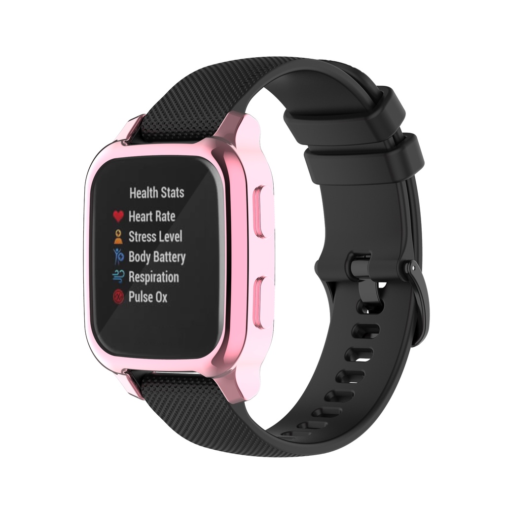 Coque De Protection Niboow Pour Garmin Venu 3S - 2 Pièces Transparent + Rose Gold - Anti-Rayures Et Chocs