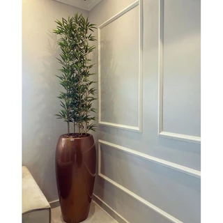 Bambu vertical 4 hastes folhas artificiais 1mt