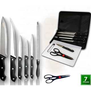 Kit para Churrasco 7 Peças Em Inox Com Estojo - Western Conjunto Profissional em Oferta na Shopee