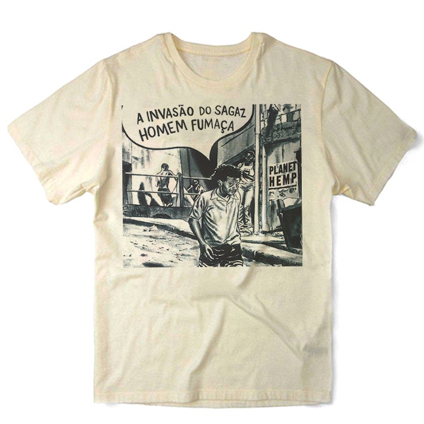 Camiseta Algodao Planet Hemp Homem Fumaça Banda de Rap Bandas Musica Nacional Nervous