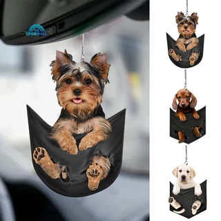 OM Fofo Carro Vista Traseira Espelho Mochila Pingente Chave Corrente Animal Cachorro Pendurado Ornamento Acessórios acessórios carro