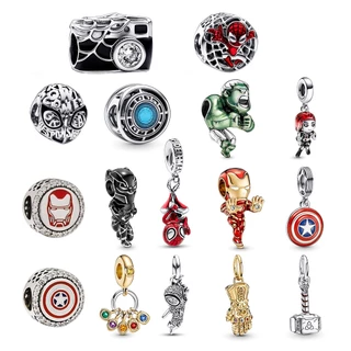 Encantos Maravilha Os Vingadores Homem De Ferro Encantam Jóias Com Banho De Prata Pulseira Pandora Encanta Presentes Femininos