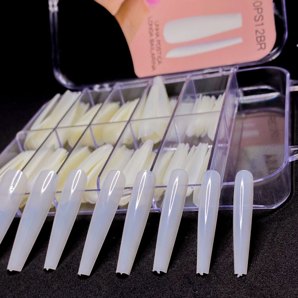 Unha Postiça Longa Bailarina Realista Natural | Shopee Brasil
