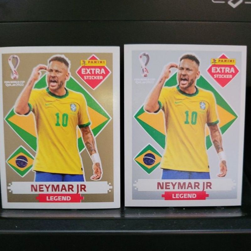 2022 Panini Neymar Jr Gold Sticker Extra Legend Fifa World Cup