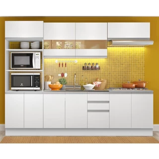 Cozinha Completa Madesa Atenas 10 Portas 3 Gavetas (Sem Tampo e Pia) em Oferta na Shopee