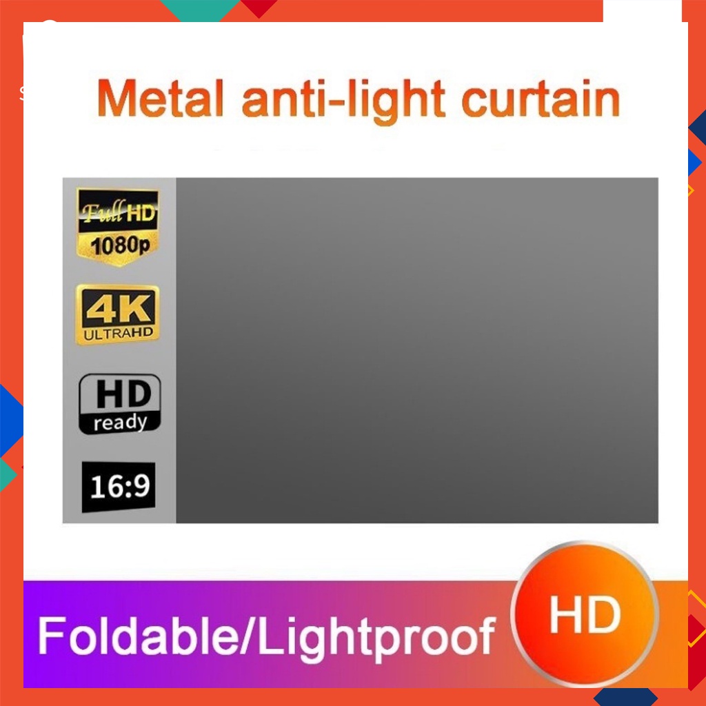 Tela do Projetor Anti-Luz 16:9 Dobrável Portátil Projeção Tela de Filme ...