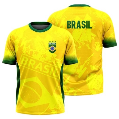 Camiseta Brasil Masculina Torcida Copa do Mundo 2022 Camisa Torcedor  Promoção