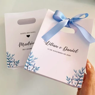 10 Sacolas personalizada convite padrinhos casamento/FAZEMOS QUALQUER PALETA COR
