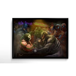 Quadro Decorativo Bane Venom Marvel DC Comics Queda de Braço com Moldura