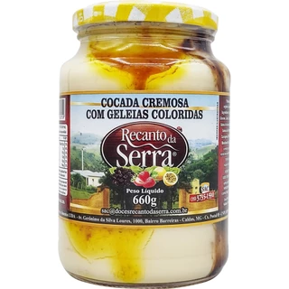 Cocada cremosa com geleias coloridas 660g - Recanto da Serra