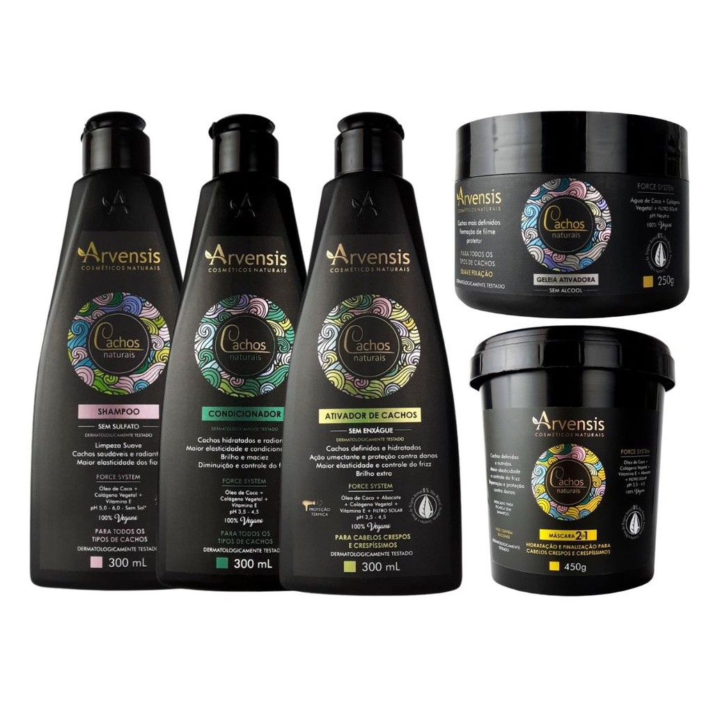 Kit Cachos Arvensis Sh+cond +ativ Crespos+masc.2x1 +gelatina