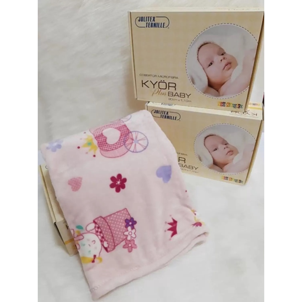 Cobertor de Berço Bebê Flannel Kyor Baby Rosa Jolitex - Kennedy Decorações