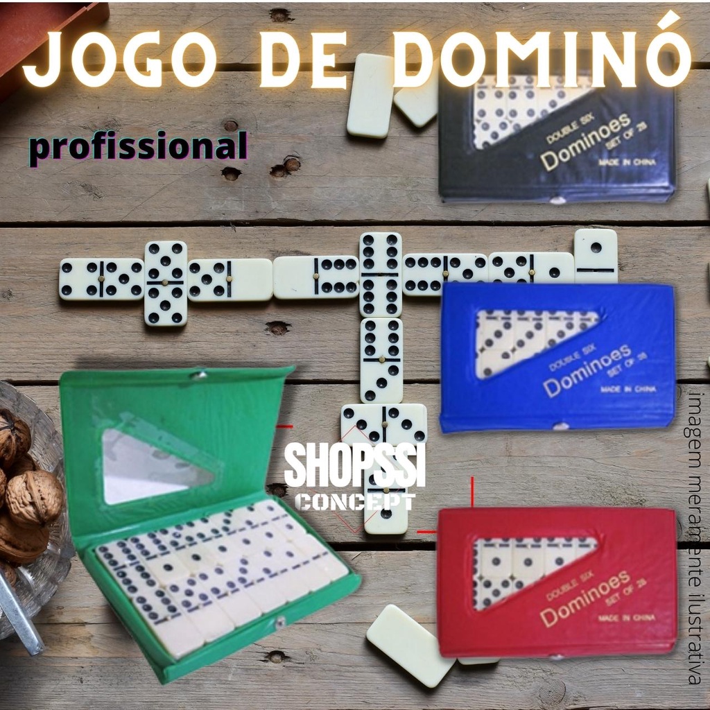 Jogo De Domino Profissional Com Estojo Rígido 28 Peças com o