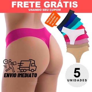 kit 5 Calcinhas Fio Dental Sem Costura Corte a Laser Não Marca