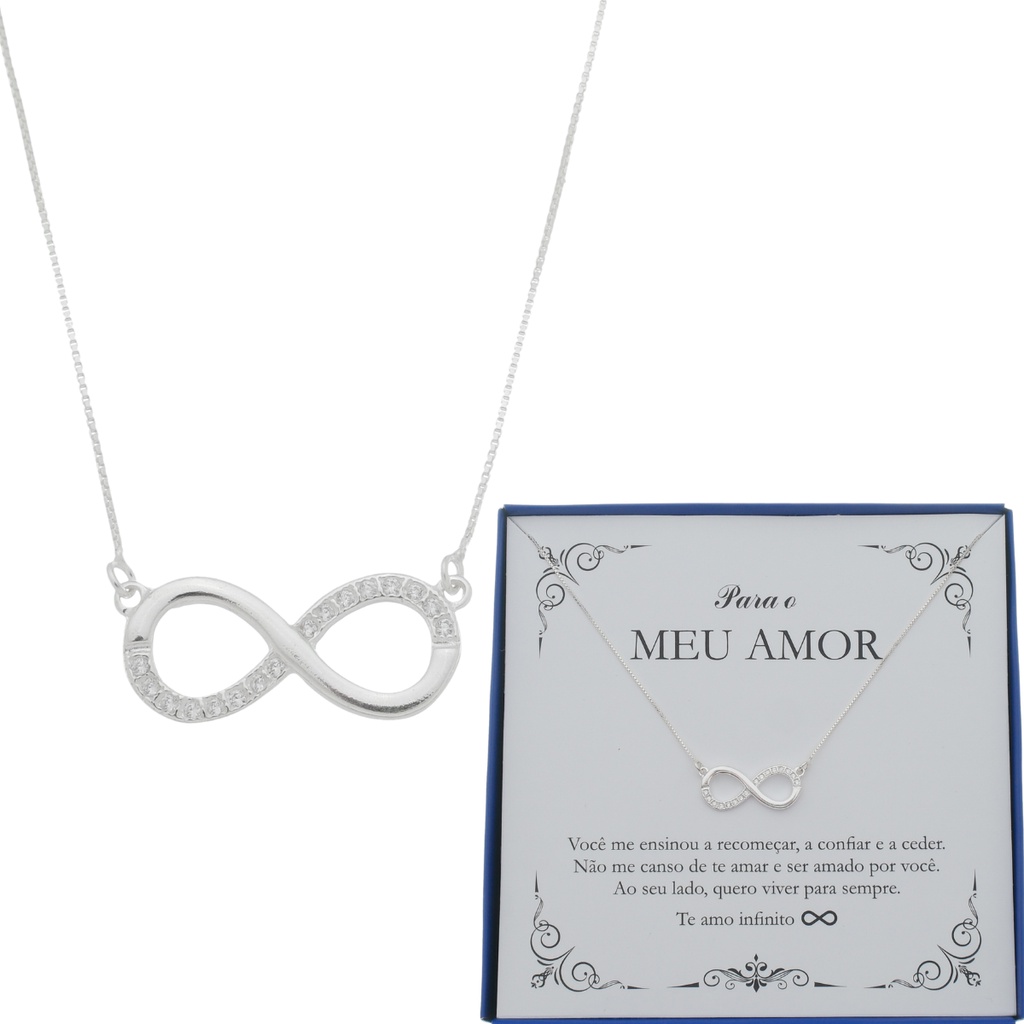 Presente Amor Exclusivo Prata 925 Colar Feminino Namorados Noivos Esposa Noiva Natal Corrente Com Garantia