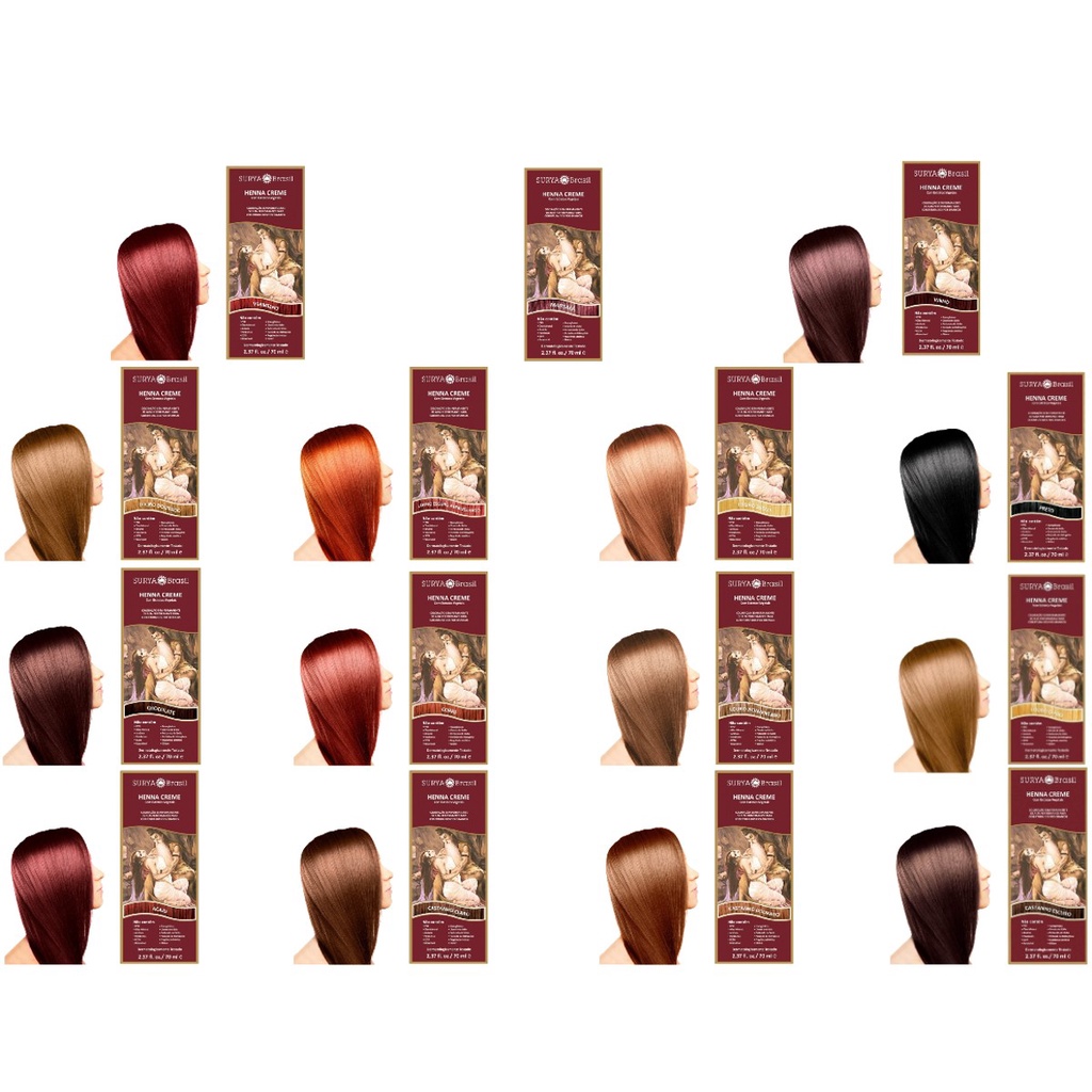 Kit 2 Henna Indiana Natural Creme Para Os Cabelos Surya Cores | Shopee ...