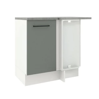 Balcão Armário de Cozinha de Canto 1 Porta Branco/Cinza Agata Madesa em Oferta na Shopee