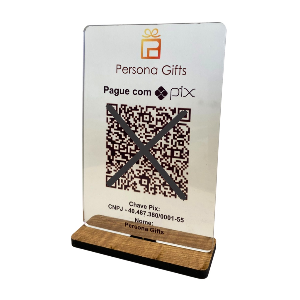 Placa Pix - Qr Code / Google / Wifi / Insta - Acrílico Transparente - Personalizada