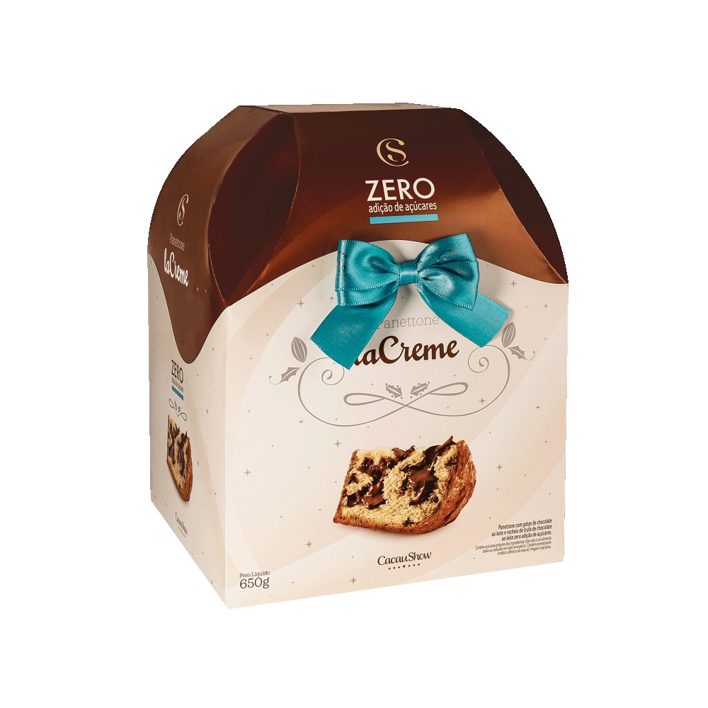 Panettone Lacreme Zero Adição De Açúcar 650g Cacau Show | Shopee Brasil