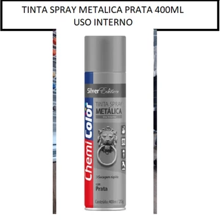 Tinta Spray Metalico Prata 400ml - Chemicolor