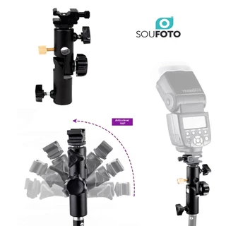 Suporte Holder Metal Versátil SPF-02 Sou Foto com Sapata Hotshoe Removivel Pino 1/4 para Sombrinha Flash Speedlite e Ilu