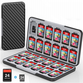 Capa de cartão de jogo compatível com jogos Nintendo Switch,caixa protetora  de armazenamento com 24 compartimentos - Escorrega o Preço