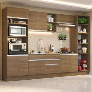 Armário de Cozinha Completa 330cm Rustic Glamy Madesa 03 em Oferta na Shopee