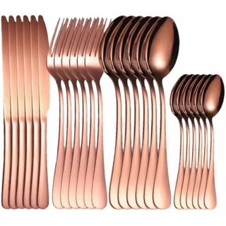 Faqueiro Cobre Rose Gold 24 Pçs Inox - Talheres Garfo Faca Colher e  Sobremesa - Presentes Criativos e Diferentes - L3 Store