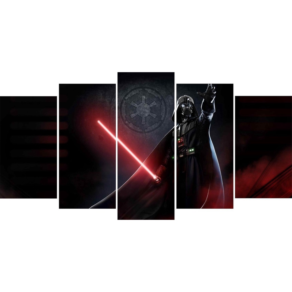 Quadro Decorativo Mosaico 5 Peças Star War