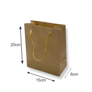 Kit Combo com 5 Sacolas Média / Sacolinhas Kraft Reforçada e Resistente