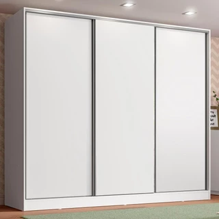 Guarda Roupa Infantil 100% MDF Madesa Logan 3 Portas de Correr - Branco em Oferta na Shopee