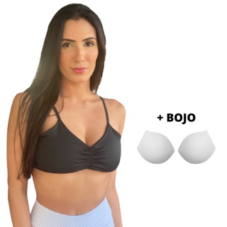 Top Fitness Academia Franzido Costa Aberta Feminino | Com Entrada Para Bojo  | Top Colorido 